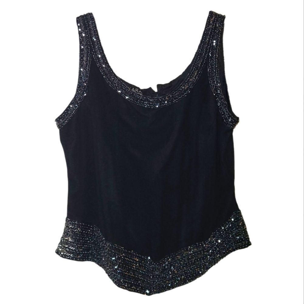 JK Ara New York Beaded Trim Tank